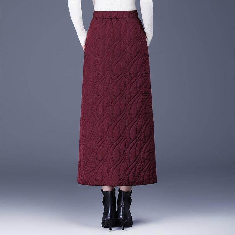 Пуховик с хлопковой подкладкой больших размеров с высокой талией винтажный весенний осенний зимний повседневный свободный длинный для женщины юбки женская юбка