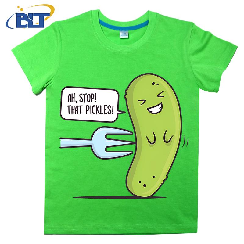 Stop That Pickles забавные детские футболки летние детские хлопковые повседневные топы с коротким рукавом для мальчиков и девочек