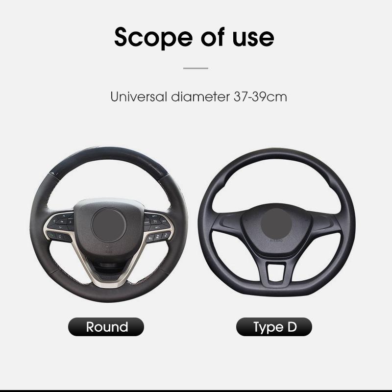 1PC Car Steering Wheel Cover Breathable Anti Slip Steering Covers Suitable 38cm Auto Decoration Carbon Fiber