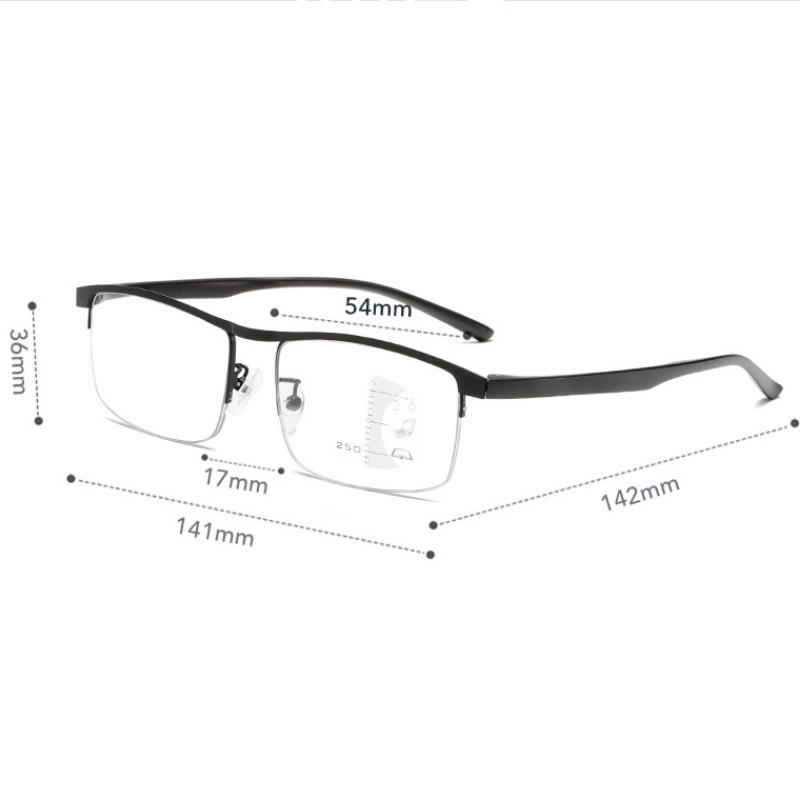 Progressive Multifocus Computer Reading Glasses Retro Metal Prescription Blue Light Blocking for Men and Women Eyeglasses