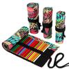 Colorful Cloth Roll Up Pen Curtain Canvas Pencil Bag New Pencil Case  Student School Supplies