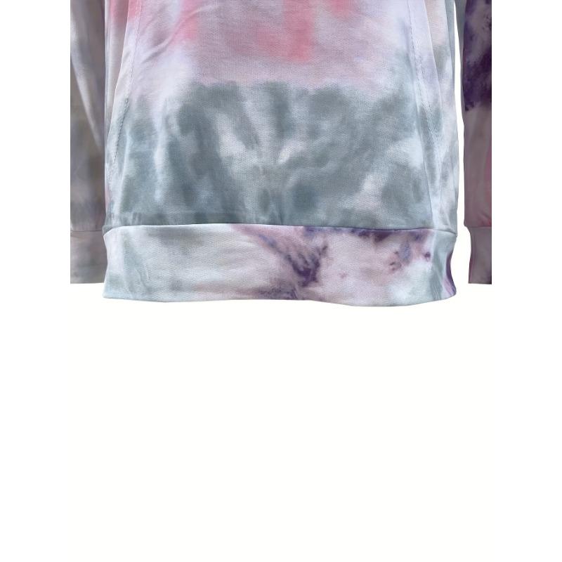 Толстовка с капюшоном Tie Dye, повседневная толстовка с капюшоном с длинным рукавом, женская одежда