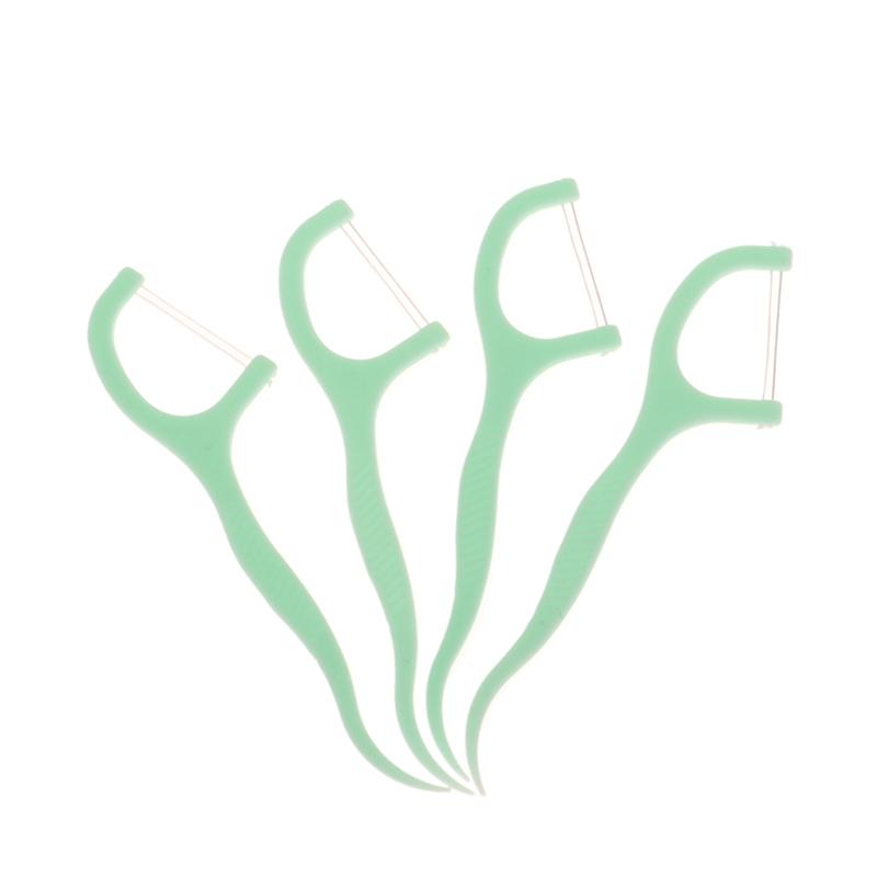 Двойная линия зубная нить мятный одноразовый дизайн банта портативный инструмент для чистки полости рта зубочистка зубочистка ручная кладь для взрослых уход за полостью рта