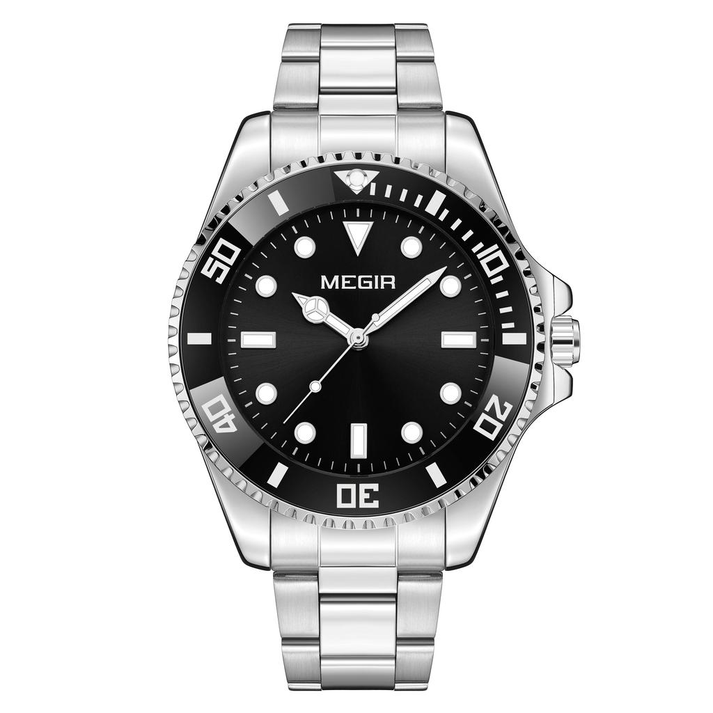 Megir Luxury Stainless Steel Strap Men's Business Wristwatches Waterproof Male Quartz Military Watches Clock Reloj Hombre 1090