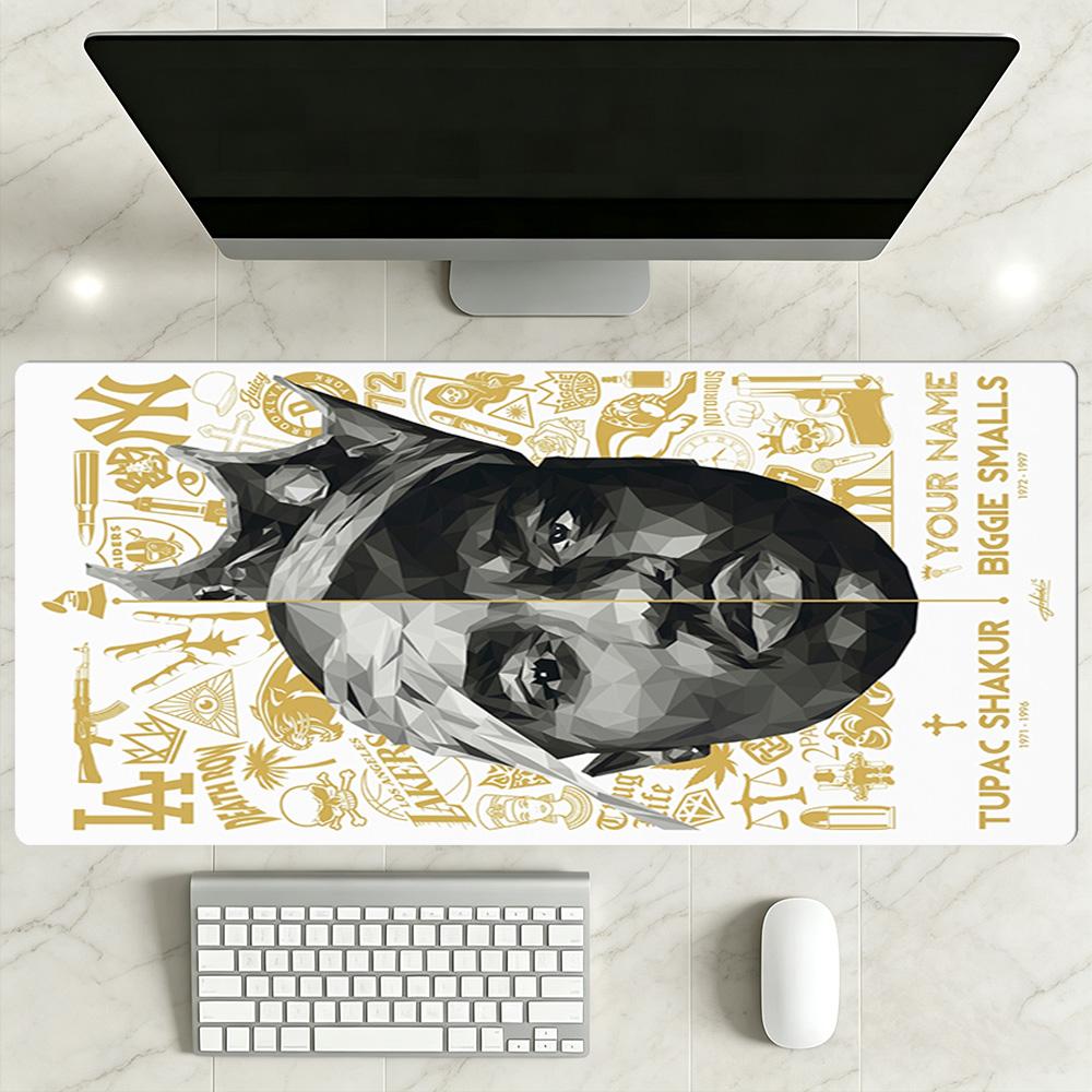 2pac Personalized Name Mouse Pad Gamer Mousepad Ultra-Long Desk Mat Non-Slip Rubber Base Office Desk Accessory