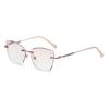 Stylish Female Trendy Reading Glasses Fashion High Definition Hyperopia Eyewear Men Women Diamond Rimless Far Sight Eyewear+4.0