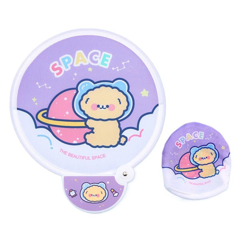 Мини круглый веер мультяшный карманный веер милый складной веер