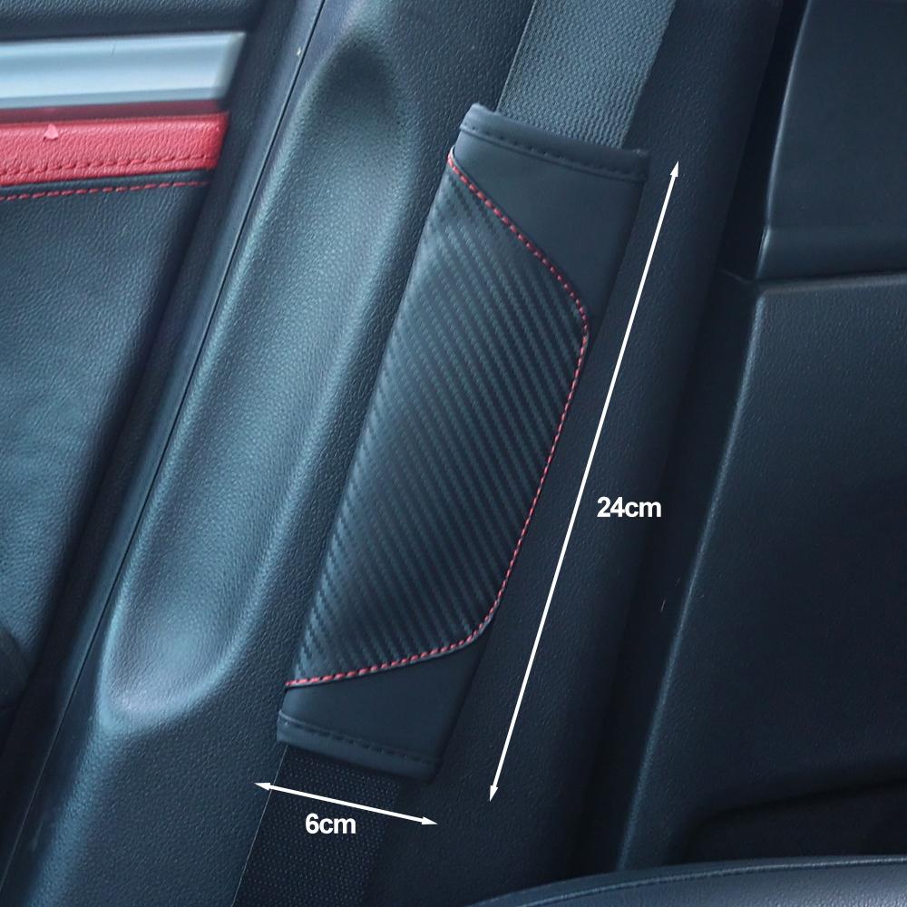 Car Seat Belt Shoulder Protector Universal Carbon Fiber Leather Shoulder Pad Summer Winter Breathable Safety Belt Accessories