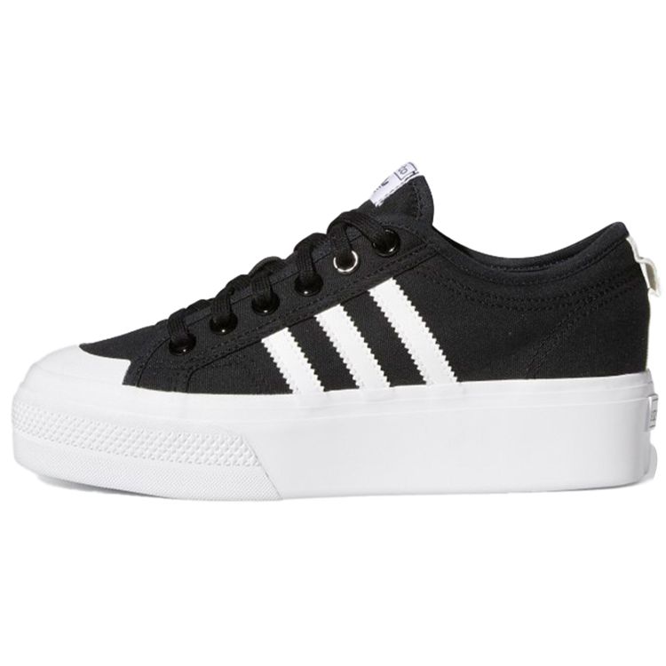 Adidas Nizza Platform Black Women Sneakers Core-Black Footwear-White FV5321