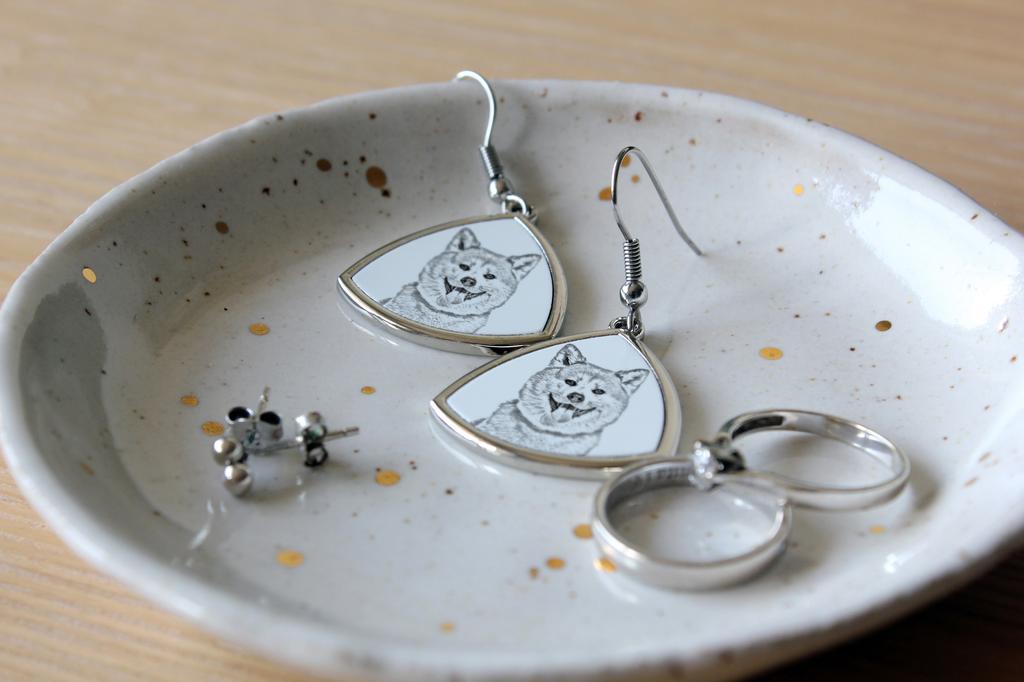 Akita, Akita Inu – Dog earrings, hanging earrings with a picture | Art-Dog