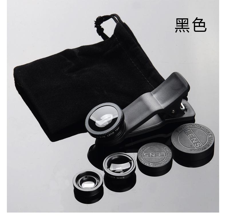 Lens Cover Universal 3 In 1 Clip-On Fishing Eye+Macro+Wide Angle Mobile Phone Lens Camera Kit