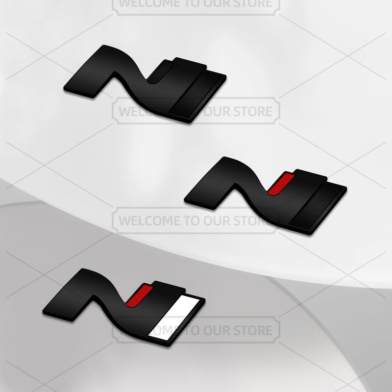 Car 3D Metal N Body Emblem Grille Badge Decals Auto Tail Sticker For Hyundai I30 I10 Tuscani Elantra Tucson Veloster I20 DD3