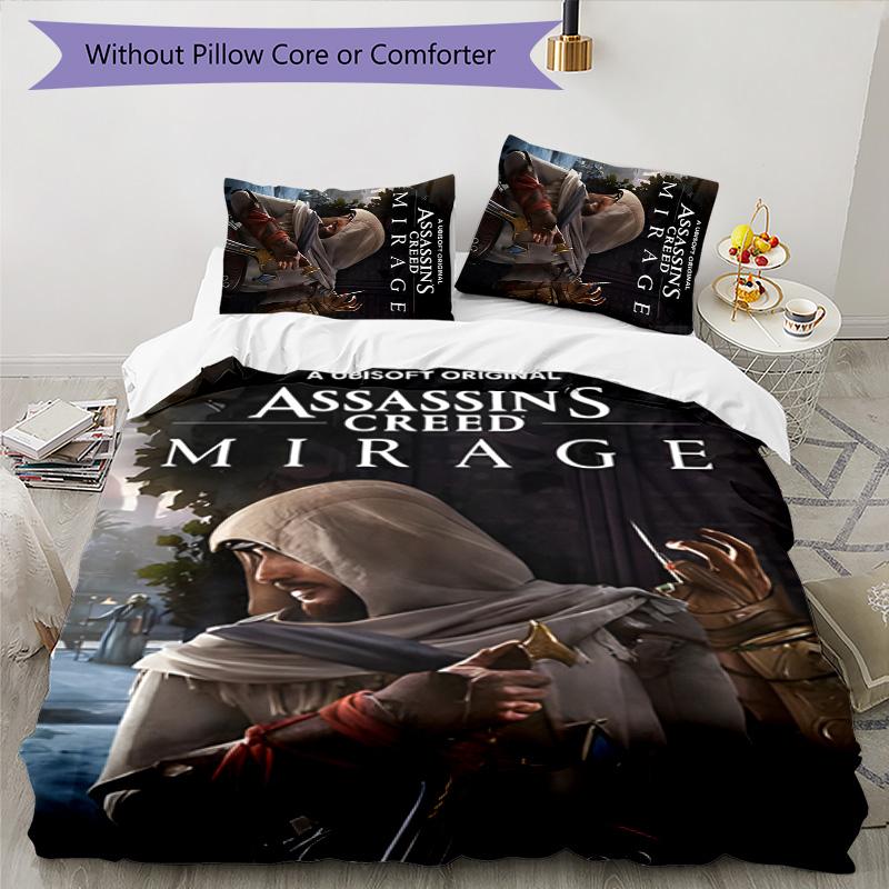 3pcs Assassin's Creed Design Cover Set - HD Printed Bedding with 1 Cover and 2 Pillowcases - Perfect for Home and Dorm Decor