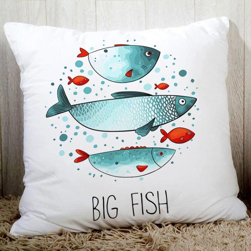 Blue Sea Sail Print Sofa Cushion Cover Pillowcase Home Party Car Bedding