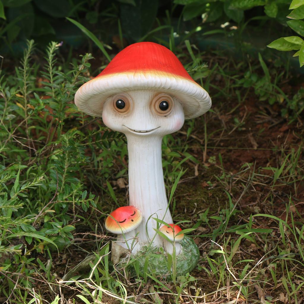 1 шт. Очаровательная статуэтка гриба с детским лицом - смола, отдельно стоящая для декора сада и газона | Идеальный подарок на Хэллоуин, Рождество