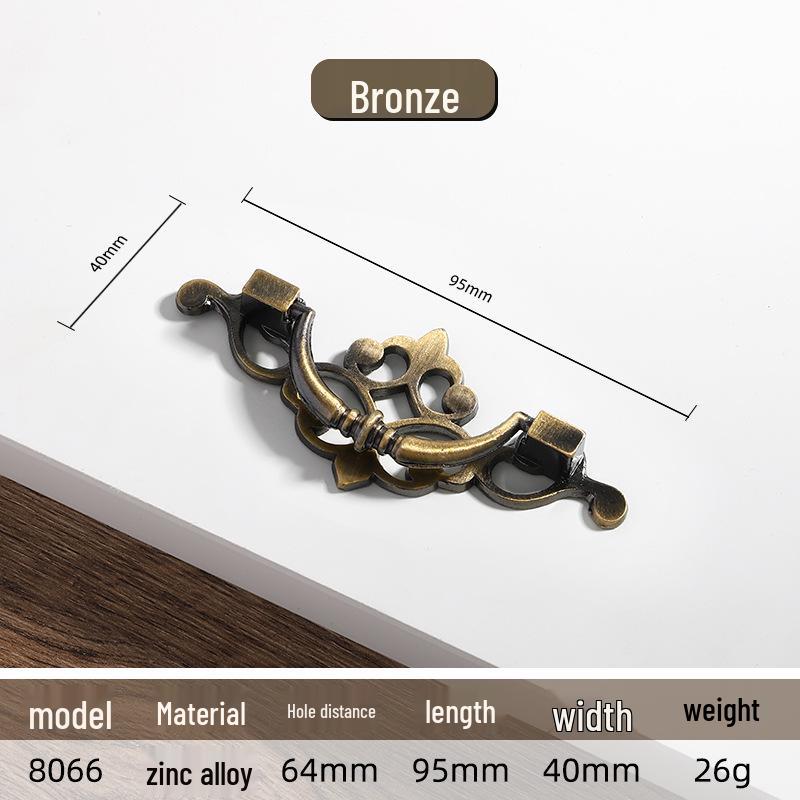 Античная сине-красная бронзовая европейская классическая кухонная мебельная ручка-кольцо