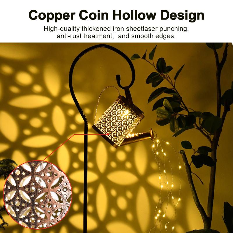 Солнечный уличный подвесной светодиодный светильник-водопад, проекционный светильник для денег, наружный водонепроницаемый светильник для украшения клумбы, ландшафтный светильник для лужайки во дворе