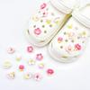 12PCS Shoe Charm for Crocs DIY Resin Candy-colored Cherry Blossoms Shoe Decoration Buckle for Croc Charms Hole Shoes Accessories