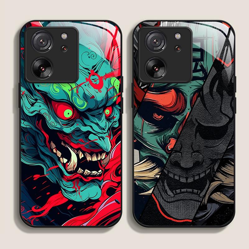 Закаленное Стекло Чехол для Телефона для Motorola Moto G85 G84 G75 G55 Edge 50 Fusion 40 Neo 30 Pro Чехол Япония Призрак Самурай Узор