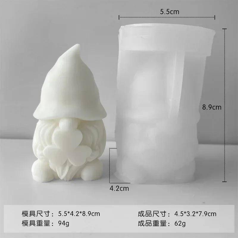 Santa Claus Aromatherapy Candle Silicone Mold Faceless Dwarf Gypsum Decoration Cement Mold DIY Candle Making Mold Christmas Gift