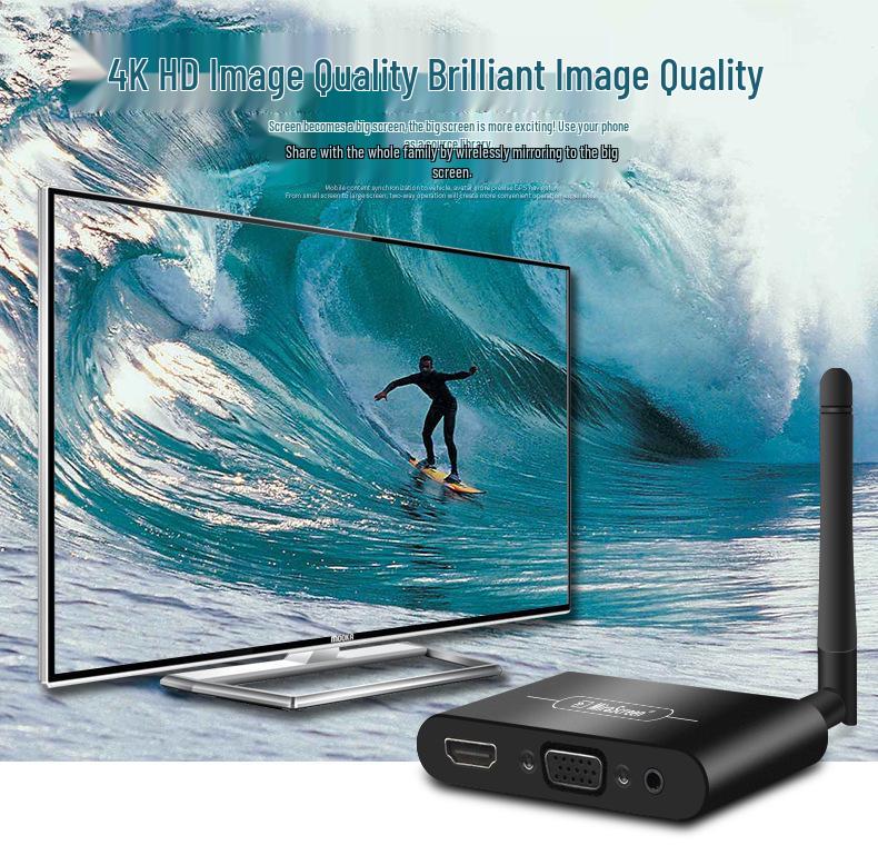 Mirascreen 4K Wireless Screen Mirroring Device for VGA/HD, Compatible with Google/iOS/Android