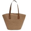 Woven Straw Bag Women's Large-capacity New Vegetable Basket Shoulder Bag Beach High-end Commuter Tote Bag