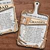 Yousheng Wooden Recipe Sign Father's Day Gift Recipe for The Best Ever Dad Ornament Hanging Decoration Gift for Dad Grandpa