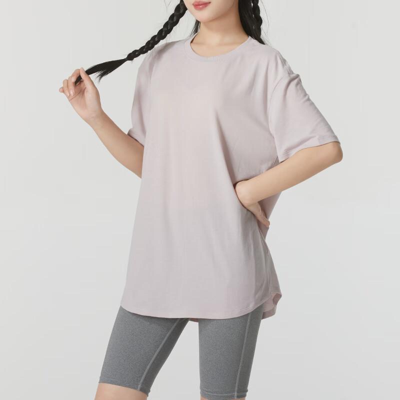 Nike Однотонная повседневная футболка с круглым вырезом и коротким рукавом Женские топы Розовый FN2815019