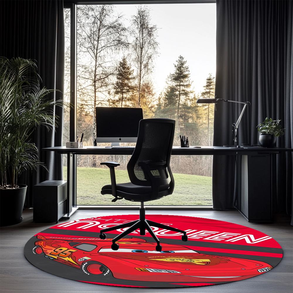 Cars Printed Round Rug Carpet Chair Rug Area Rug Entryway Doormats,for Office Chair Living Room Bedroom Kitchen Room.