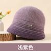 Medium mother hat Female fleece thickened rabbit fur warm wool hat Medium elderly grandmother cotton hat Knitted hat