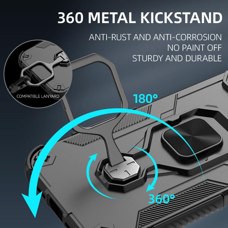 KEYSION Противоударный бронированный чехол для IQOO Z10 Turbo 5G Силикон+ПК Вертикальная металлическая подставка-кольцо для телефона для IQOO Z10 Turbo Pro