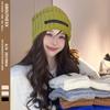Women's Autumn and Winter New Style Pile Hat Big Head Wool Hat Showing Face Small Warm Knit Hat Student Ear Protection Cold Hat