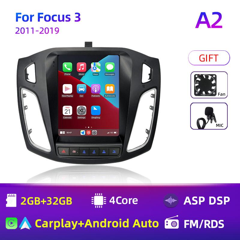 8Core 2 Din Android 12 автомобильный радиоприемник для Ford Focus 3 Mk 3 2011 2012 - 2019 мультимедийный видеоплеер 2Din Carplay Auto Stereo DVD