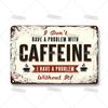Vintage Coffee Metal Tin Sign pc  Retro Tea Time Poster Decorative Plate Industrial Wall Decor for HomeBarCafe
