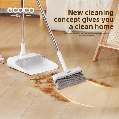Набор веник и совок Вращающийся веник Утолщенный бытовой Не прилипает волос Мягкая щетина веника Совок Складной