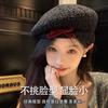 Плюшевый берет с бантом, женская осенне-зимняя новинка, шляпа художника, маленькая шляпка, подчеркивающая лицо