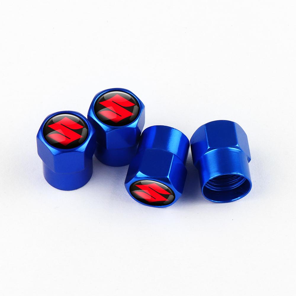 4Pcs Aluminum Alloy Caps Wheel Tire Valve Caps Auto Accessories For Suzuki Alto AX100 Liana Gsxr 600 Celerio Cross Grand Vitara