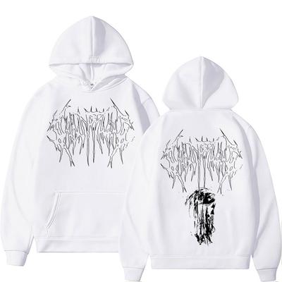 Рэпер Ghostemane Squeeze Графическое Худи с принтом Осень-Зима Мужская мода Графическое письмо Харадзюку