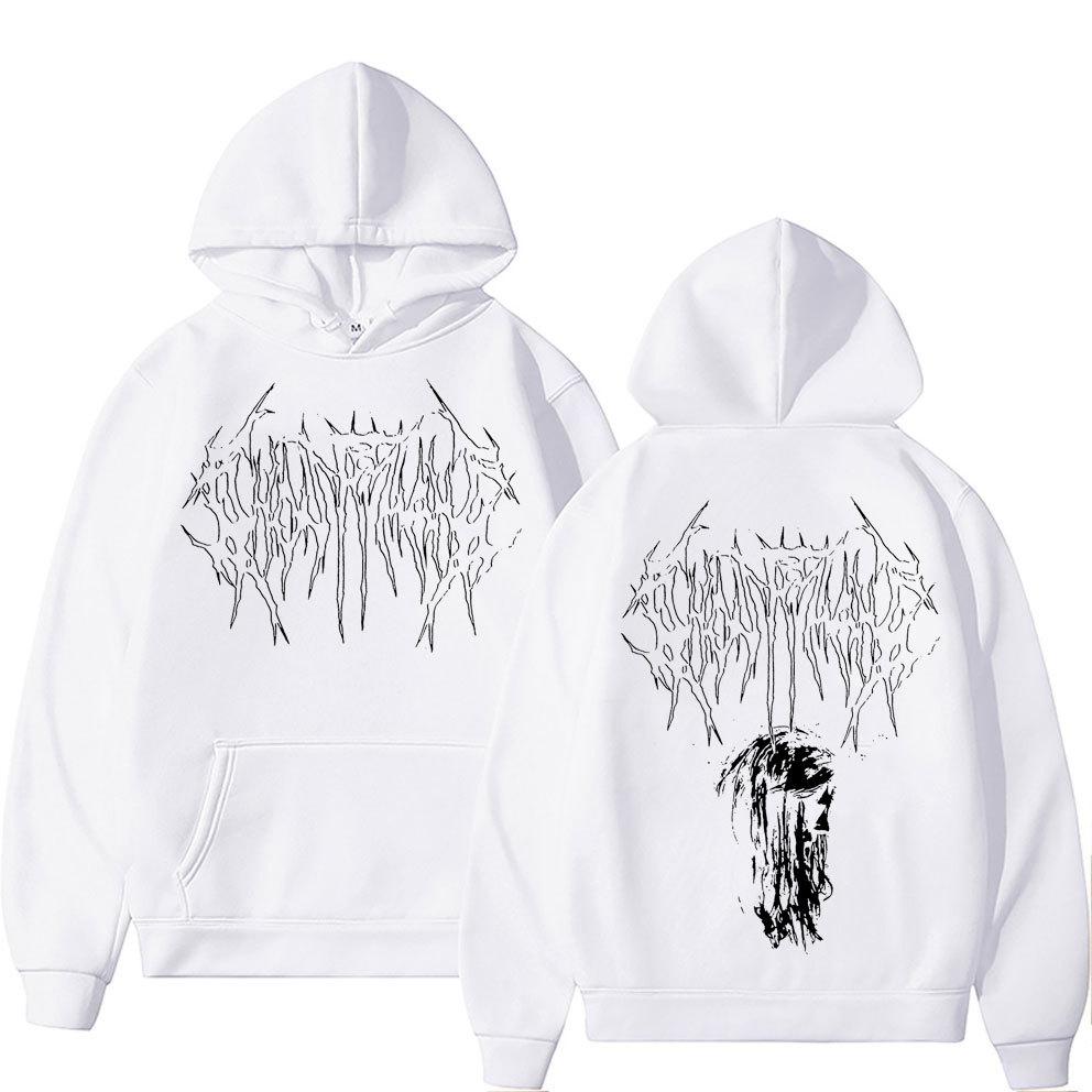 Худи с принтом Ghostemane Squeeze Мужской Комплект Худи Мода С принтом букв Харадзюку Худи-пуловер Спортивная одежда