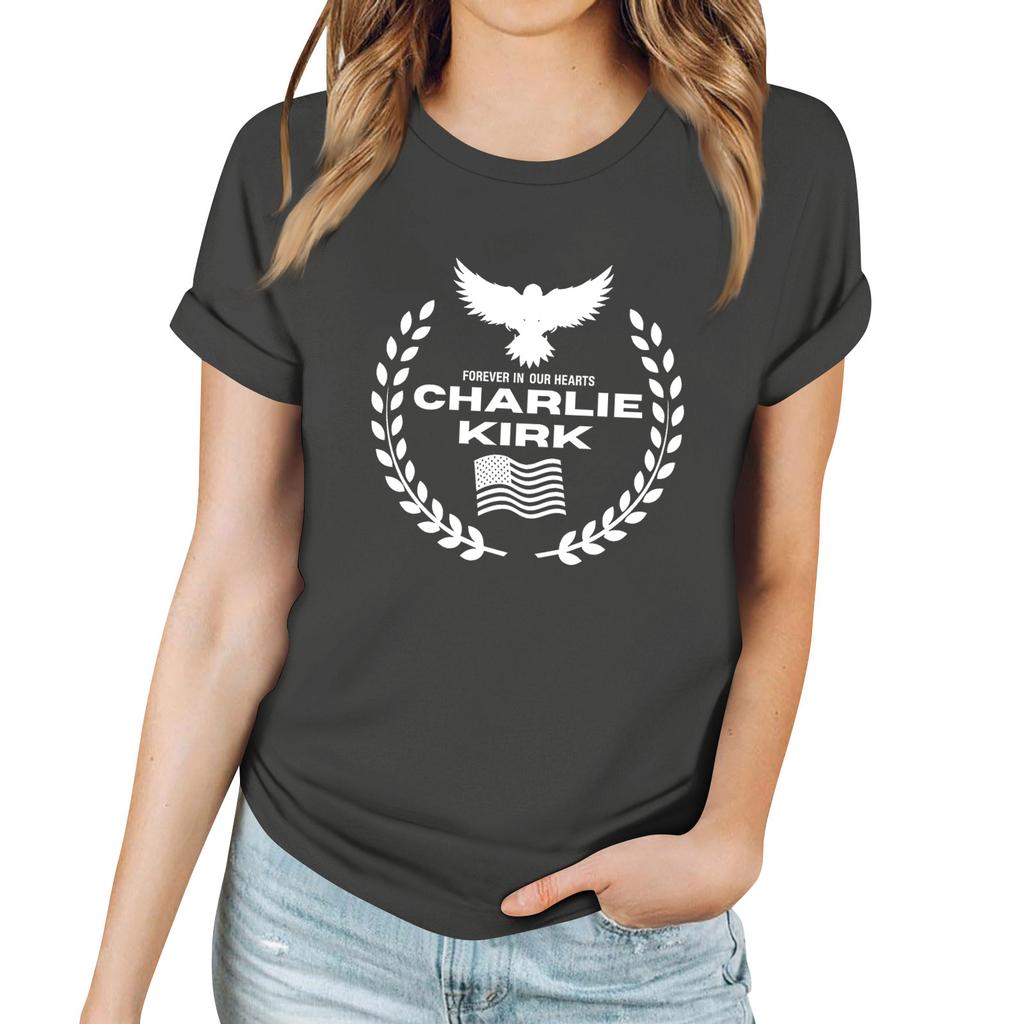 Women's Casual Printed T-Shirt Round Neck Pullover Short Sleeve Top