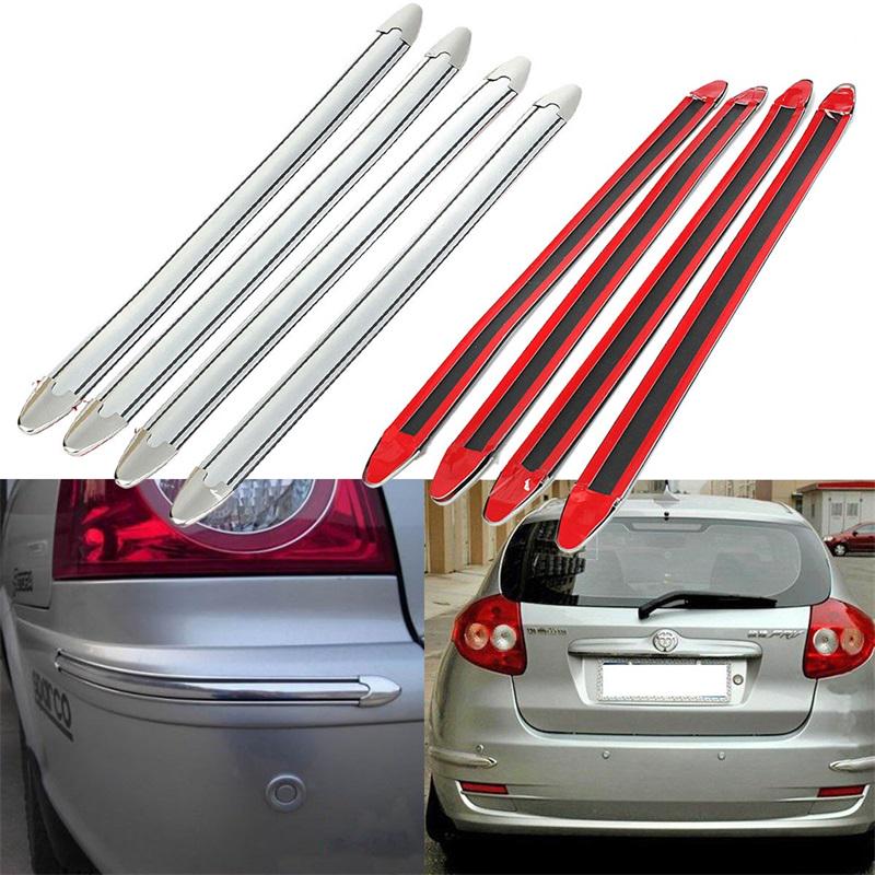 4pcs Car Edge Anti-collision Strip Bumper Protector Protective Bar Anti-rub Scrape Crash Styling Auto Accessories