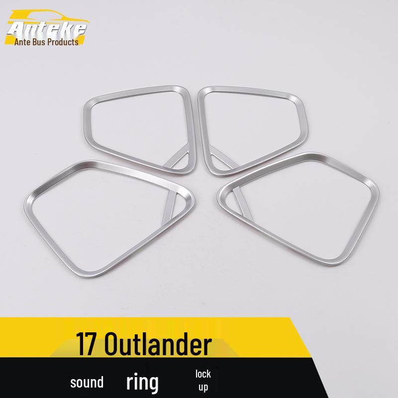 Outlander 2017 Stainless Steel Speaker Cover Decorative Frame & Door Sticker Accessories