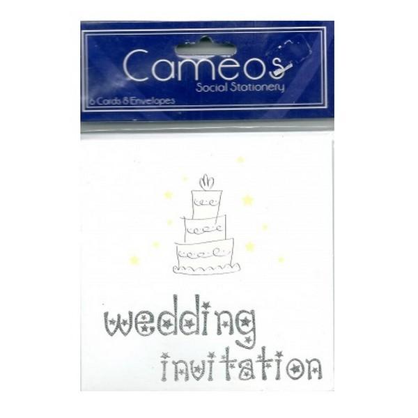Свадебное приглашение на торт с камеями (Упаковка из 6 шт.)