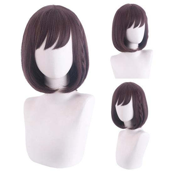 Cosplay Wig Smooth Simulated Fluffy Soft Short Shinonome Role Play Full Coverage Light Purple Ena Wig with