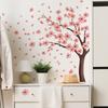 2 Pcs Watercolour Tree Branches Peach Blossom Bird Bedroom Living Room Home Background Beautification Decoration Wall Stickers