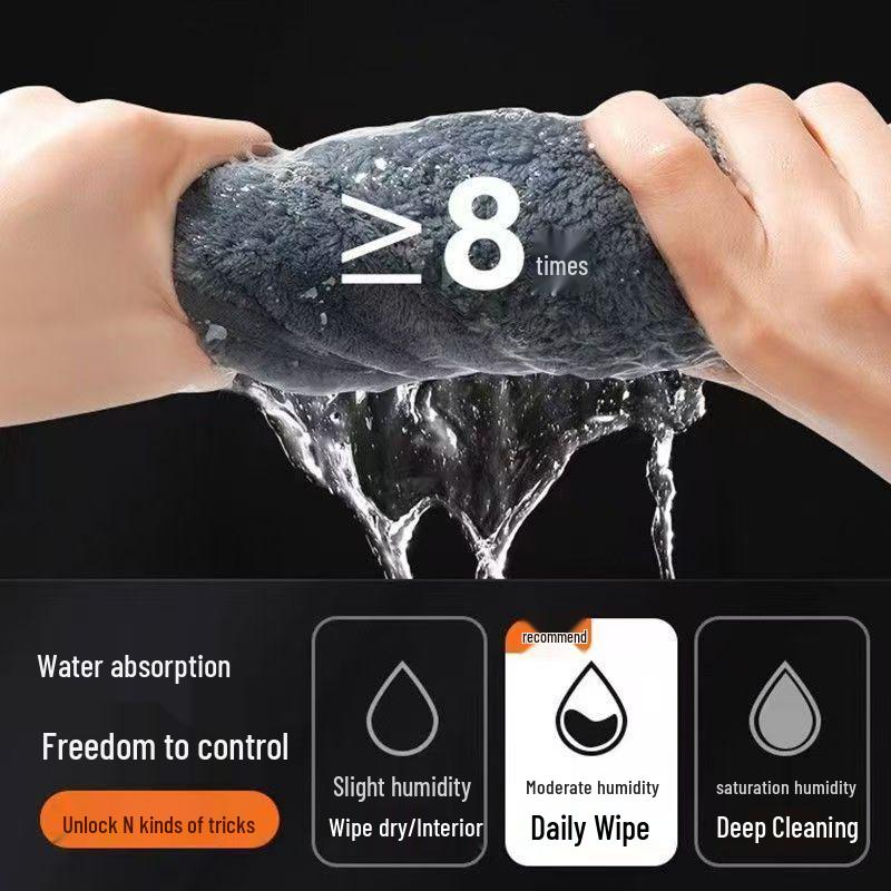 Premium Gray Microfiber Car Wash Towel - Lint-Free, Interior Cleaner