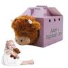 Highland Cow Stuffed Animal Fluffy Scottish Highland Cow Plush Soft Toy Realistic Brown Highland Cow