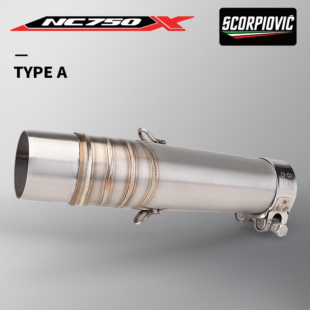 Motorcycle Exhaust Muffler Slip on For NC700 NC750X NC750 NC700S 2012-2017 middle Link pipe