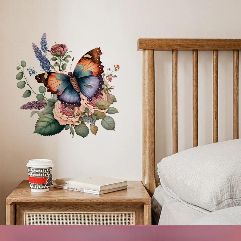 1 шт. красочная бабочка теплая спальня окно наклейка фон настенное украшение ванная комната плитка туалет украшение наклейка плакаты