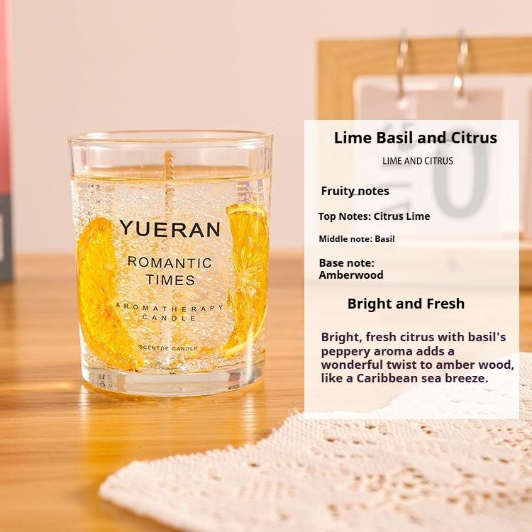 Свеча с ароматом желе из настоящих цветов, цветочная свеча в стеклянном стакане, ароматизатор для спальни, украшение, подарок